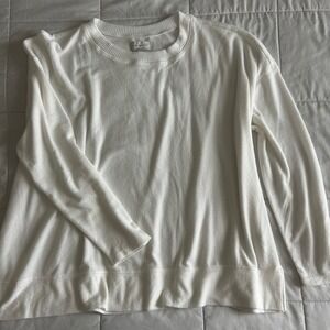 Lucky Brand Womens XXL White Long Sleeve Pullover Crew Neck Butter soft cozycore